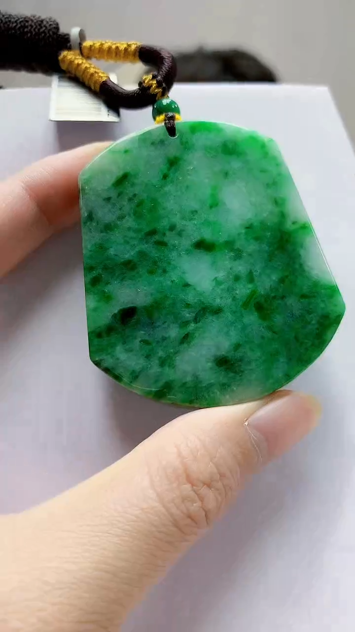 未镶嵌定制翡翠5145zm-毛货挂件无事牌72