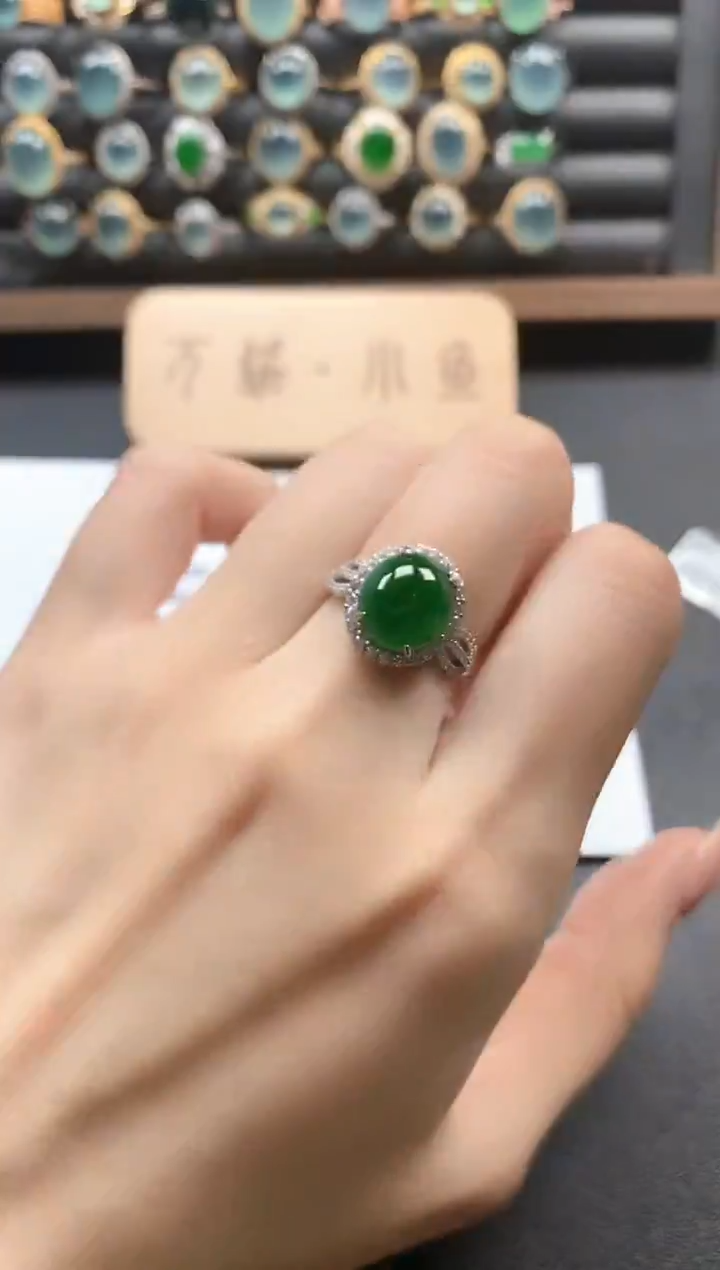 银S925镶嵌戒指翡翠51151