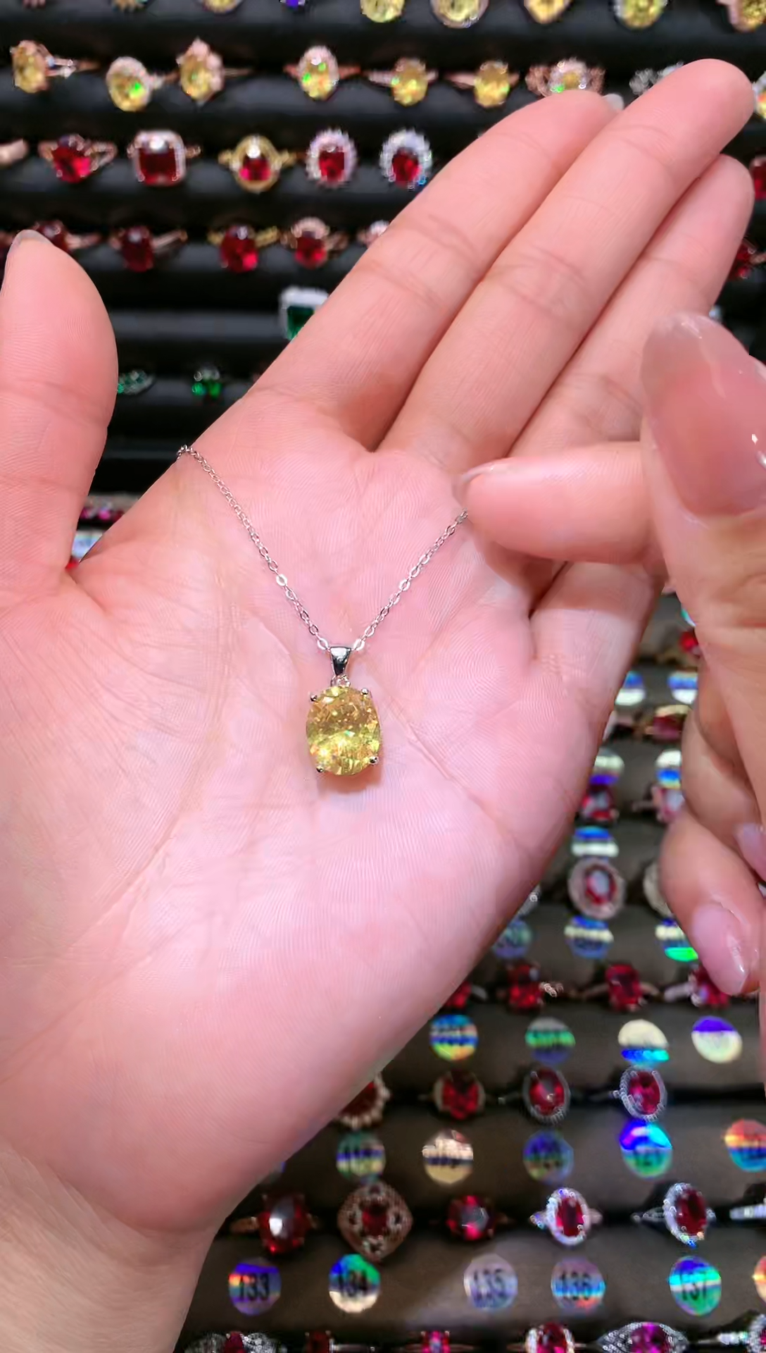 【闪购商品】水晶吊坠(赠链)银S925镶嵌1012黄水晶