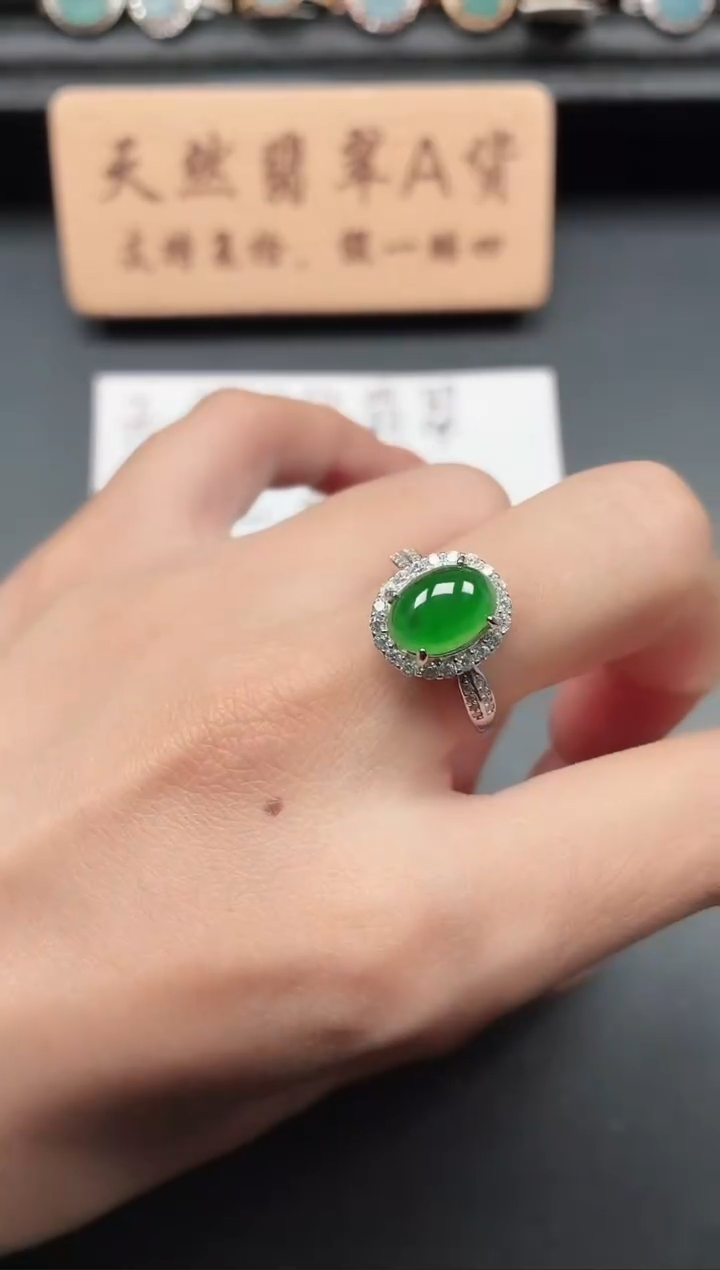 银S925镶嵌戒指翡翠111111