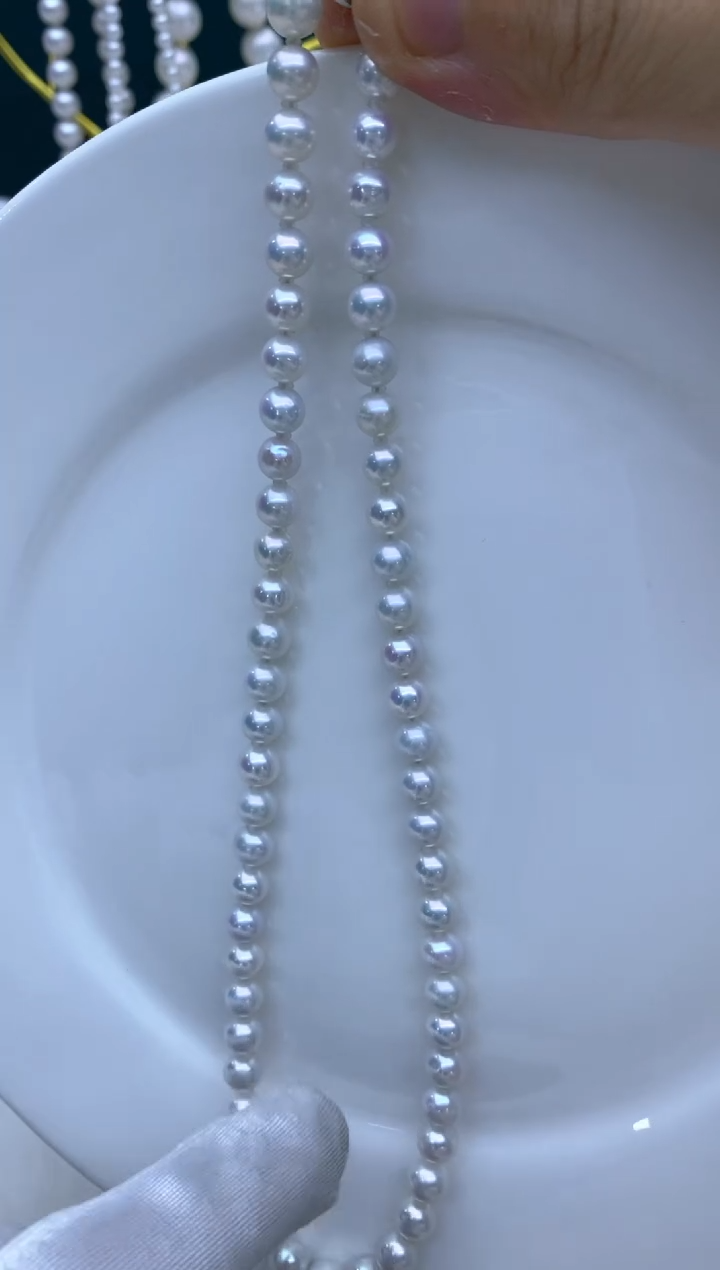 【闪购商品】淡水珍珠项链银S925镶嵌7-8