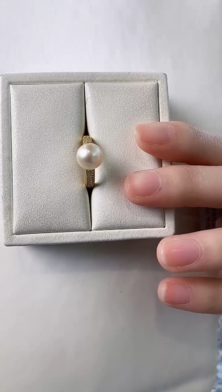 【闪购商品】海水珍珠戒指银S925镶嵌9-10海水珍珠戒指