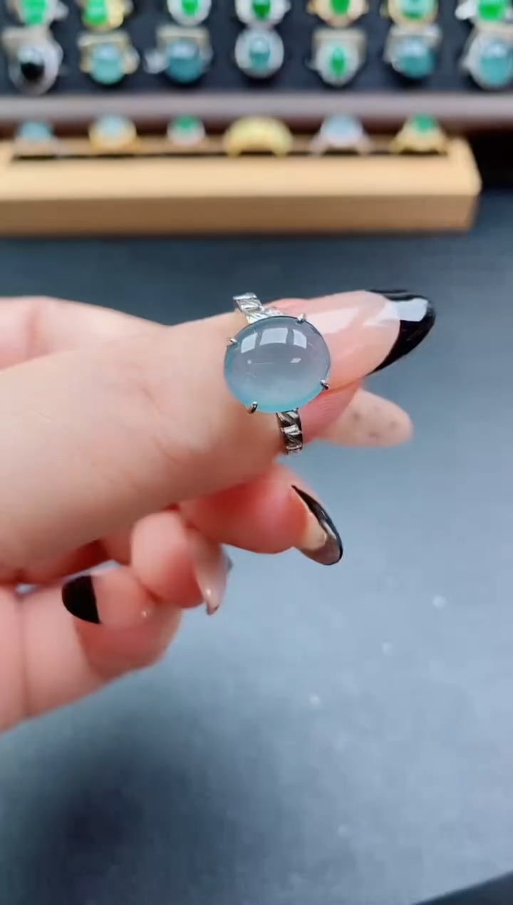 银S925镶嵌戒指翡翠2121