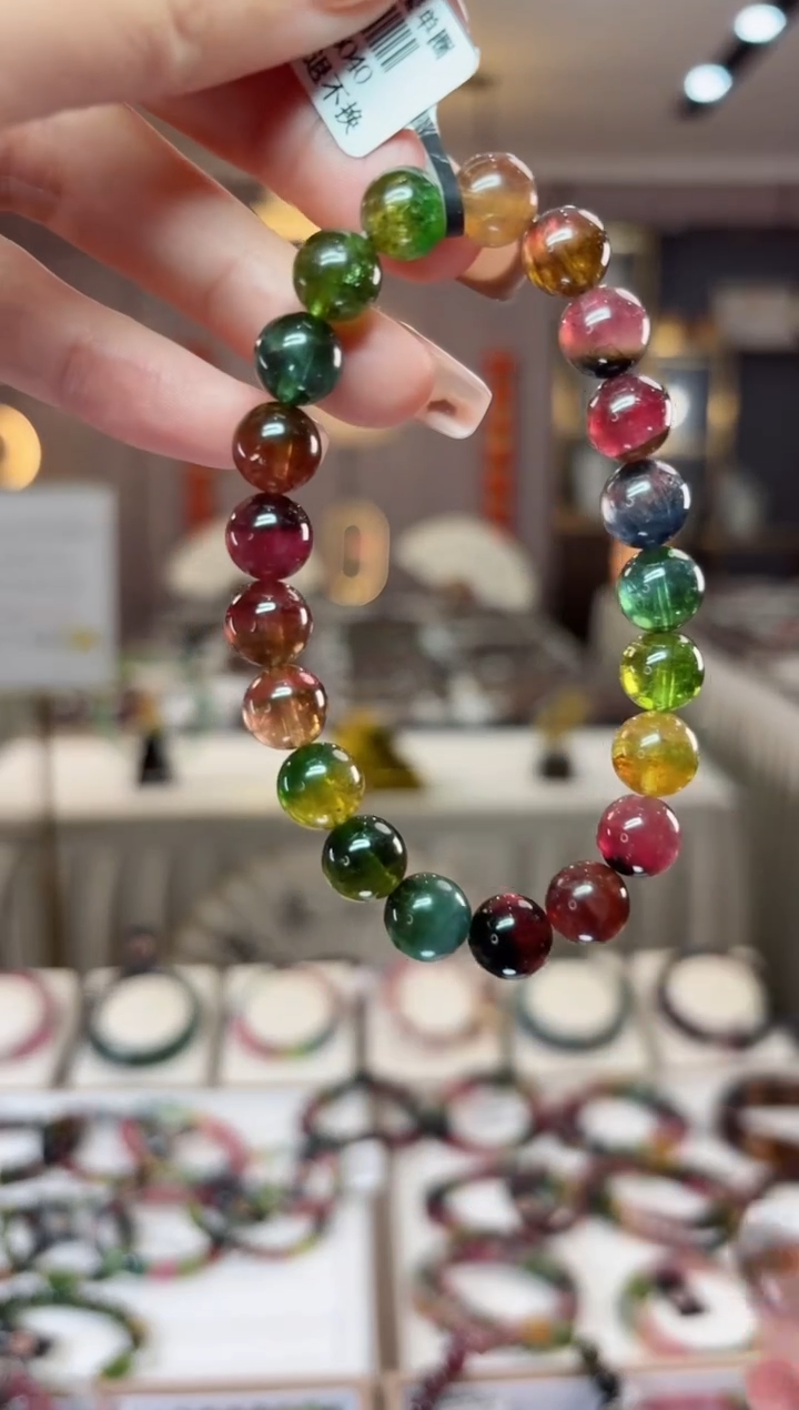 【闪购商品】碧玺西瓜单圈手串9mm+未镶嵌一物一证dan