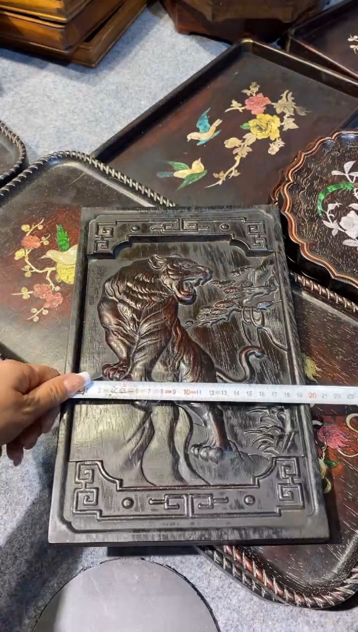 木紫檀拆件雕刻板以直播间实物为准微瑕老物件