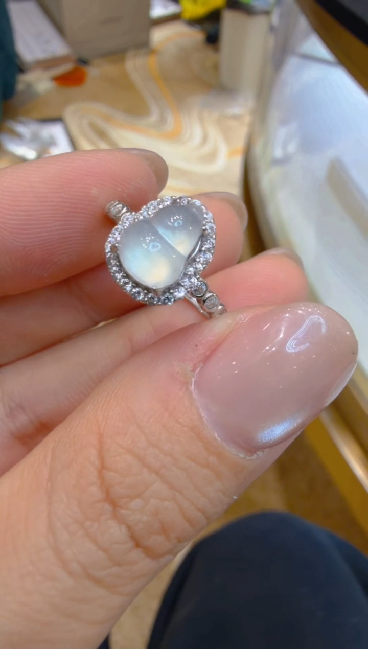 银S925镶嵌戒指翡翠多样性团购发一件