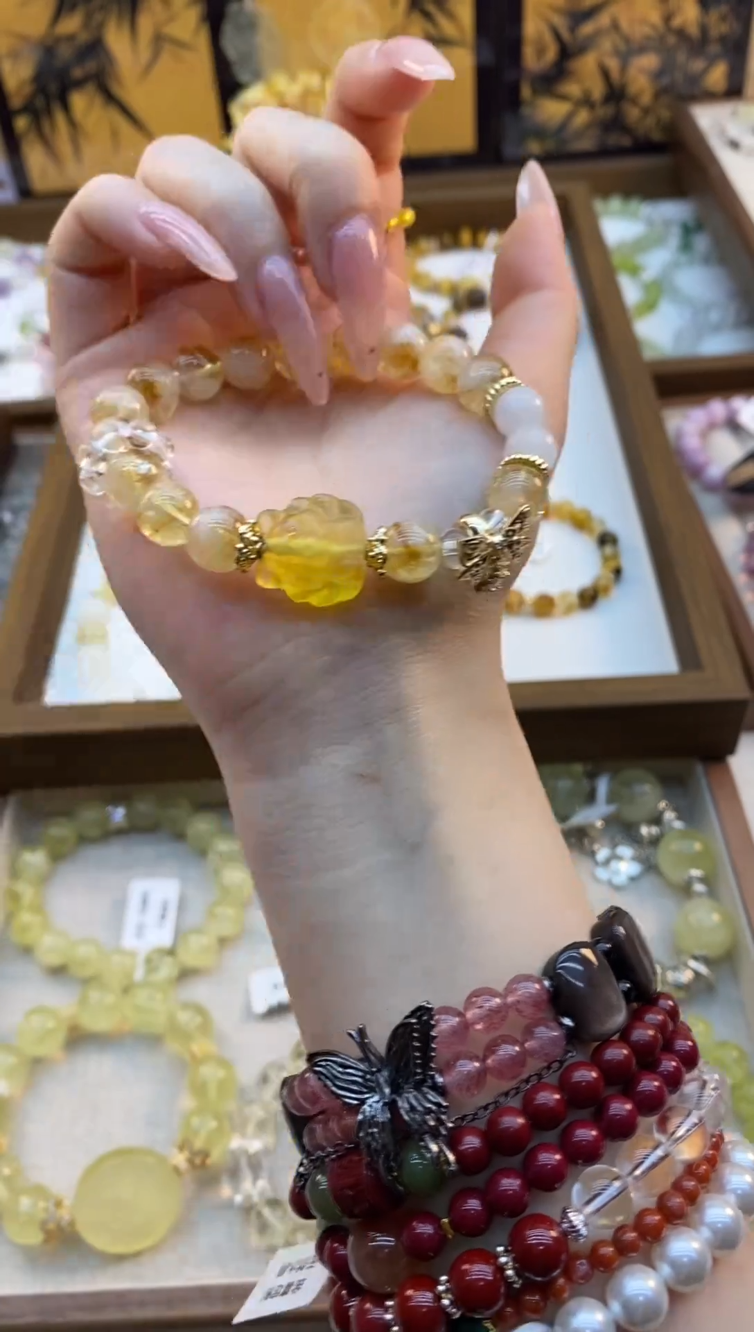 【闪购商品】水晶手链未镶嵌黄塔凤九