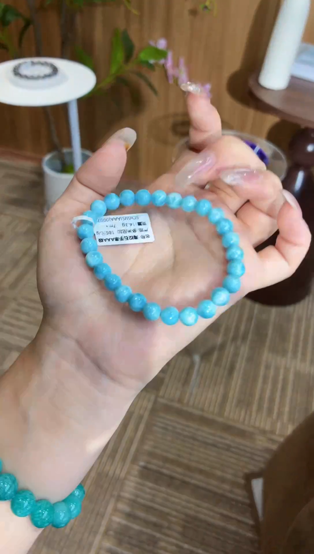 未镶嵌针钠钙石（海纹石）手串海纹石7+