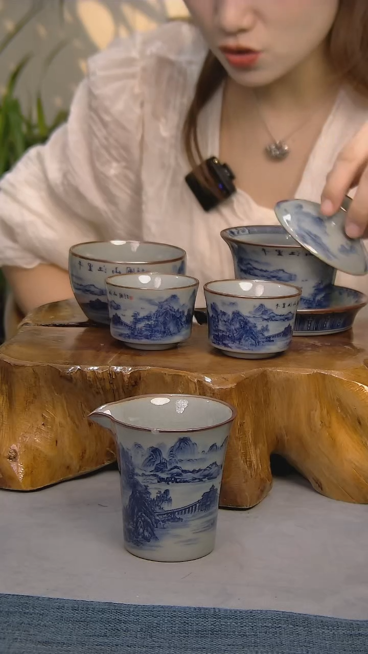 简装家用款5件套 老陶泥开片纹陶瓷茶具