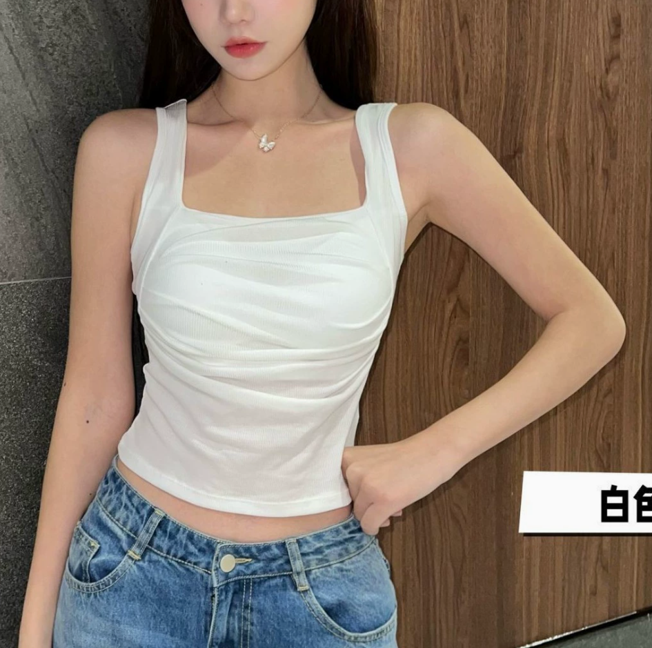 【浪漫】性感黑色修身背心套装纯欲风露背迷人唯美吊带内搭诱惑M2