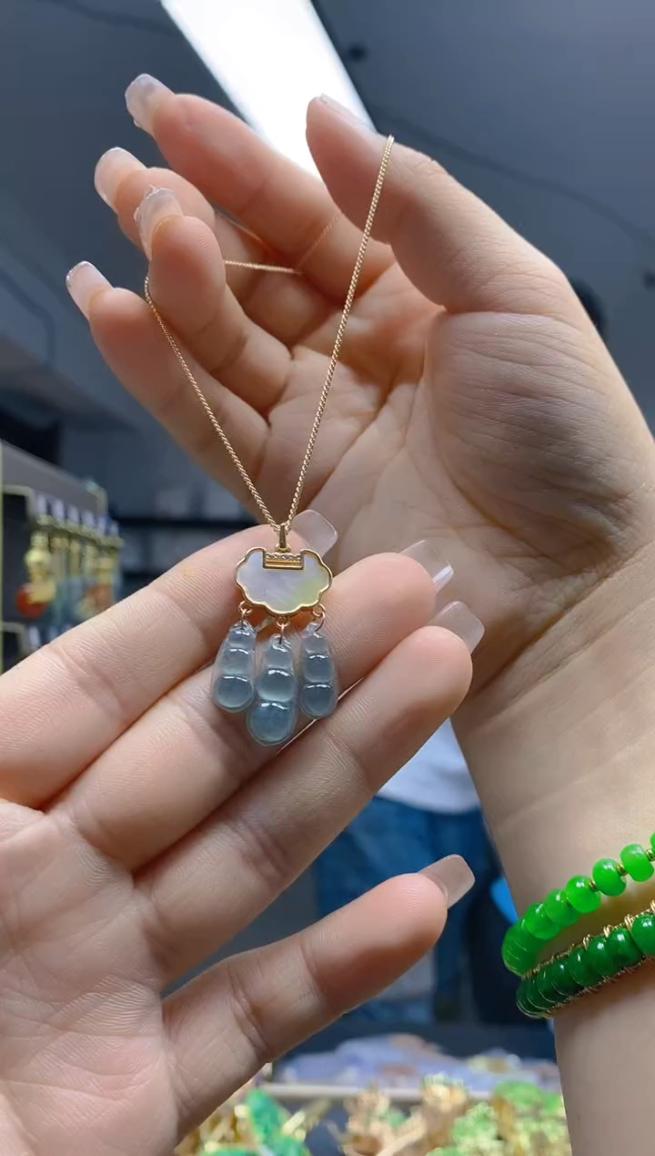 【闪购商品】翡翠耳饰合金211翡翠锁骨链