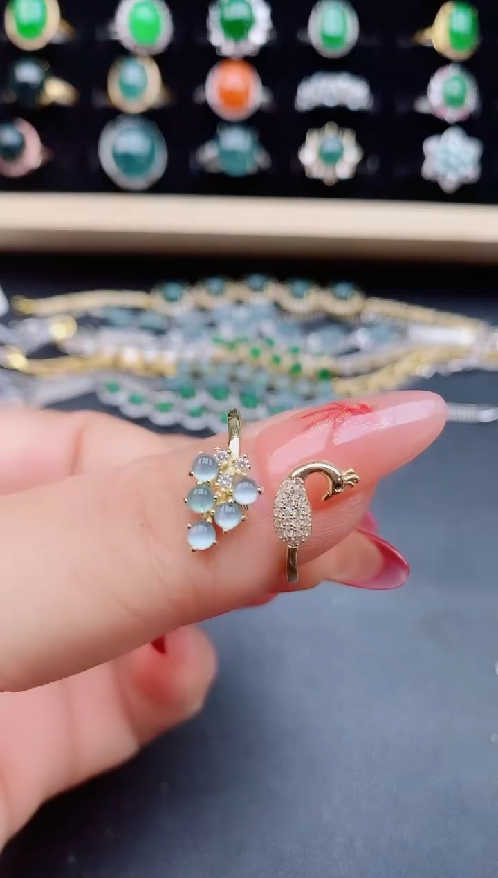 【闪购商品】翡翠戒指银S925镶嵌58005