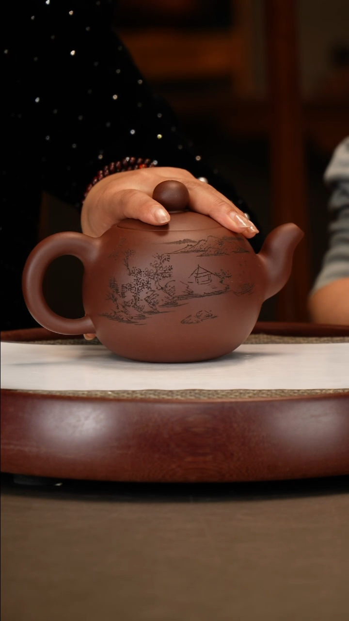 【闪购商品】紫砂茶壶【李铭】紫泥一粒珠   550CC