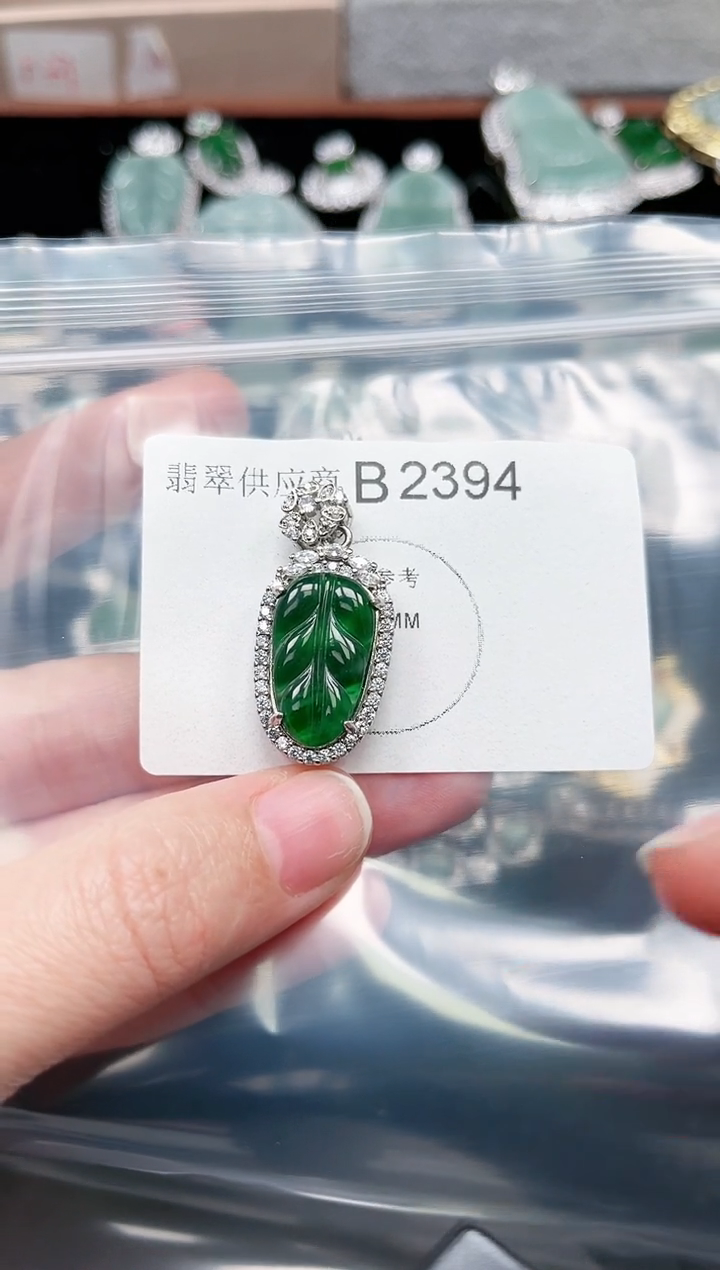 【闪购商品】翡翠颈饰未镶嵌赠皮绳2394