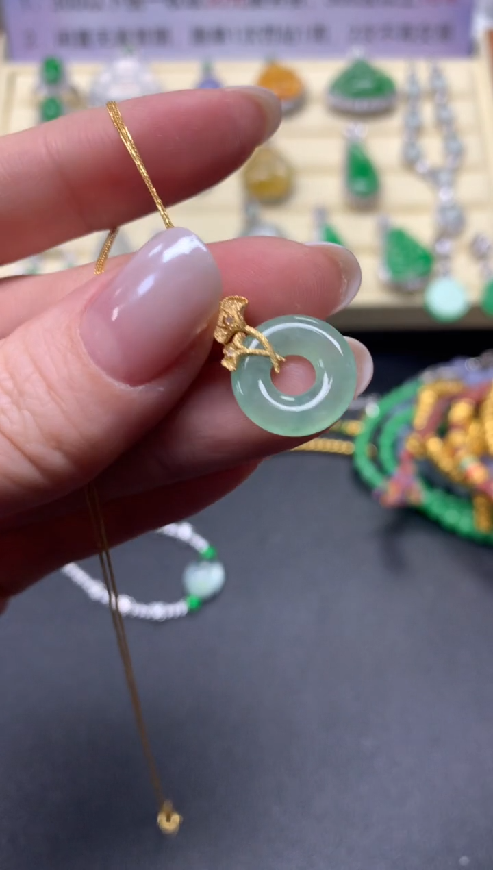 【闪购商品】翡翠套链18K金镶嵌套链|1300+130