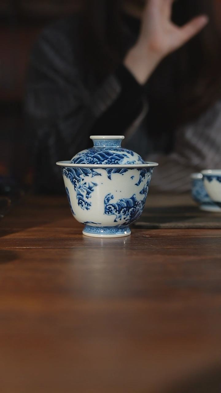 【闪购商品】杯成蕴窑 暗刻盖碗
