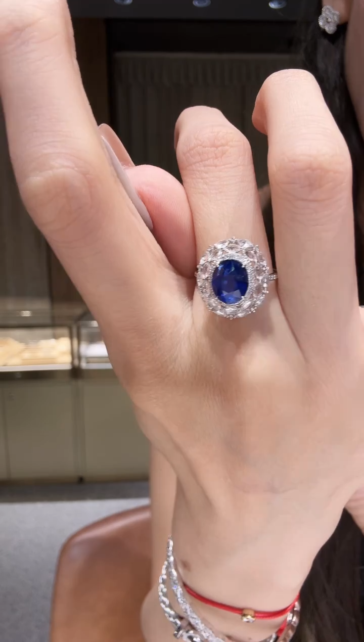 戒指蓝宝石铂Pt950镶嵌CE0776