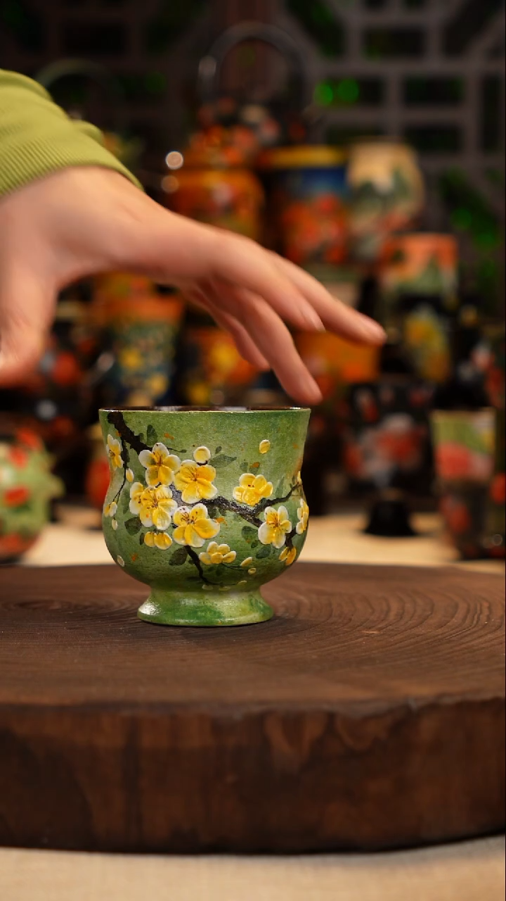 手绘   油画釉下彩   杯子