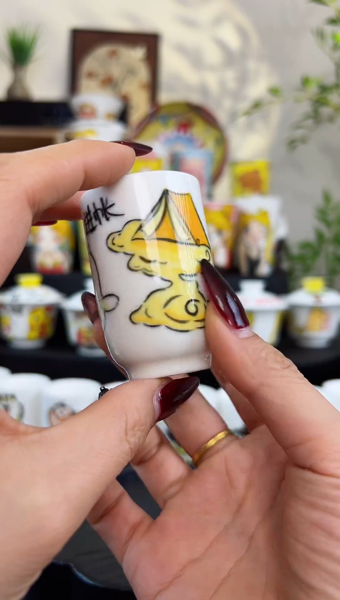 【闪购商品】摆件笙笙漫 手工手绘陶瓷杯杯