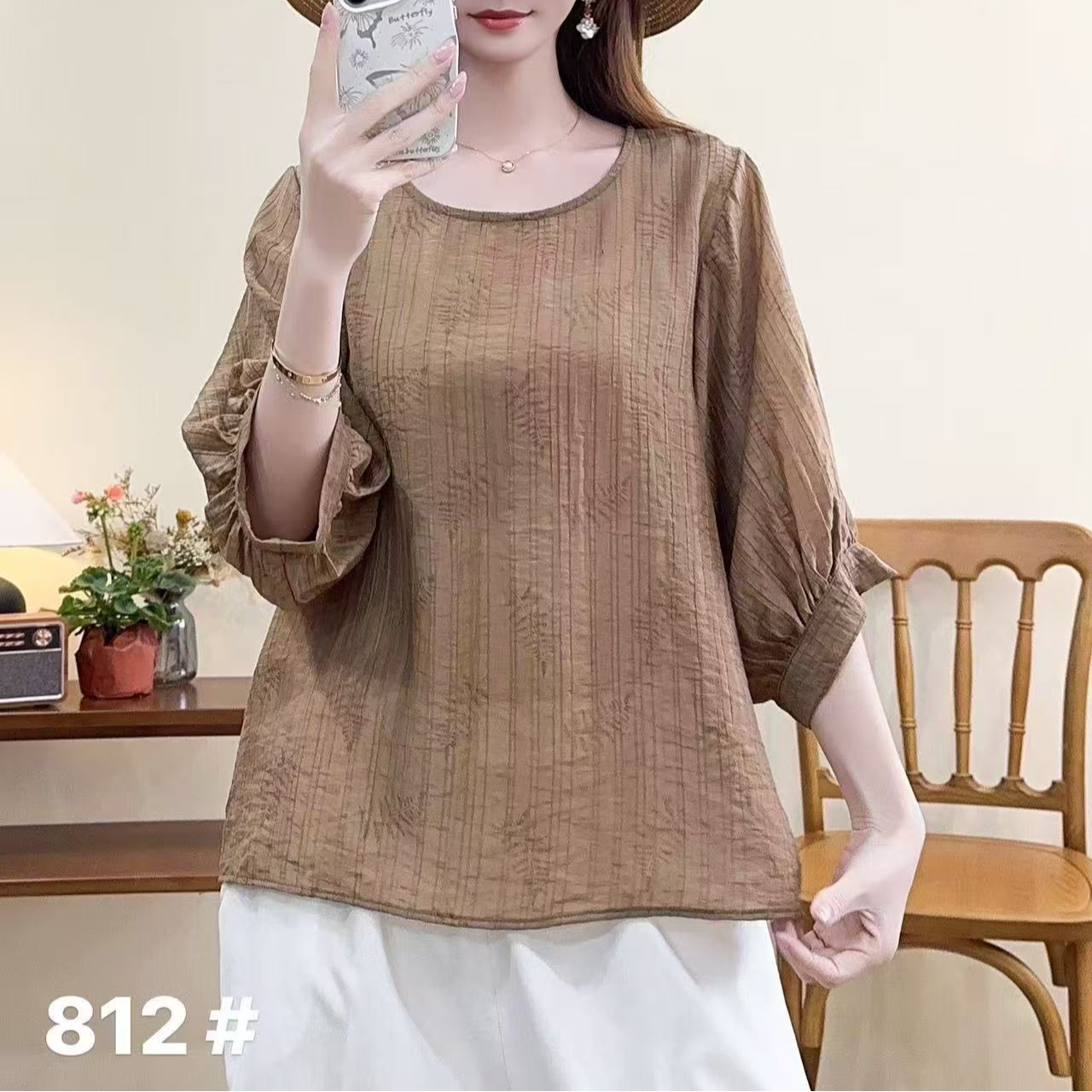7061新款春夏简约休闲百搭显瘦纯色T恤上衣QZ