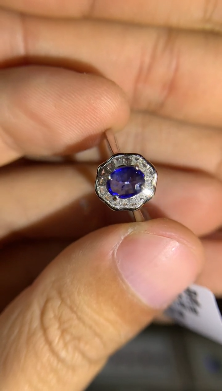 【闪购商品】蓝宝石戒指银S925镶嵌天然