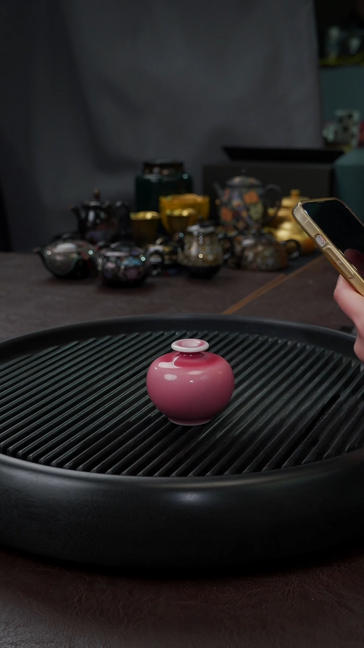 【闪购商品】杯【宜景窑胭脂粉】矮花瓶