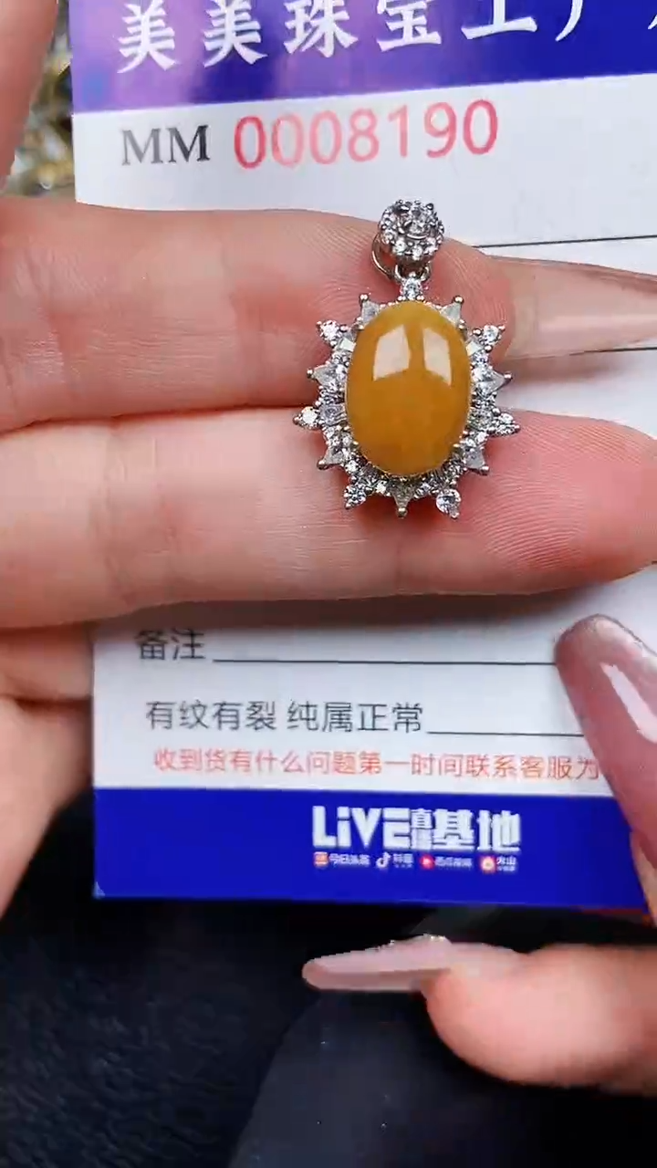 翡翠银S925镶嵌颈饰8190