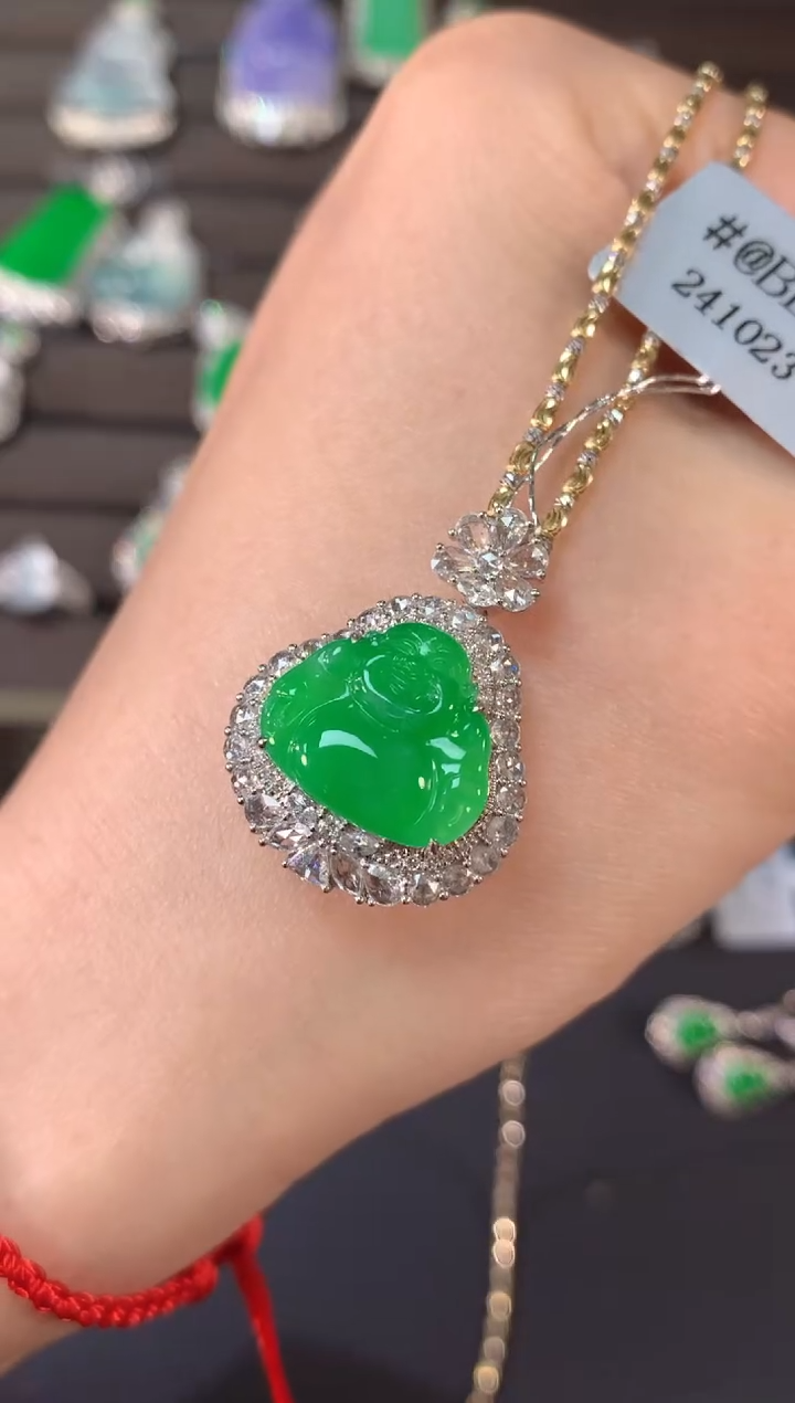 【闪购商品】翡翠吊坠(不含链)18K金镶嵌A788|29800