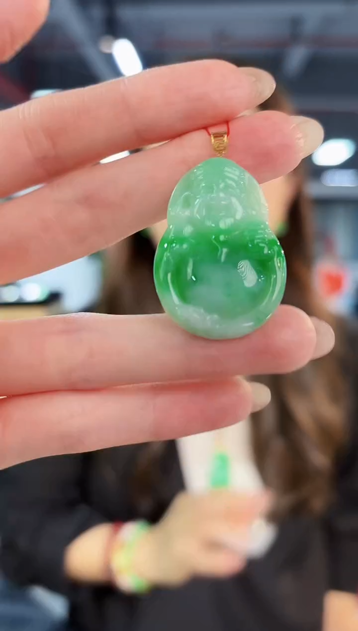 【闪购商品】翡翠颈饰18K金镶嵌缅料A货/支持复检/一件