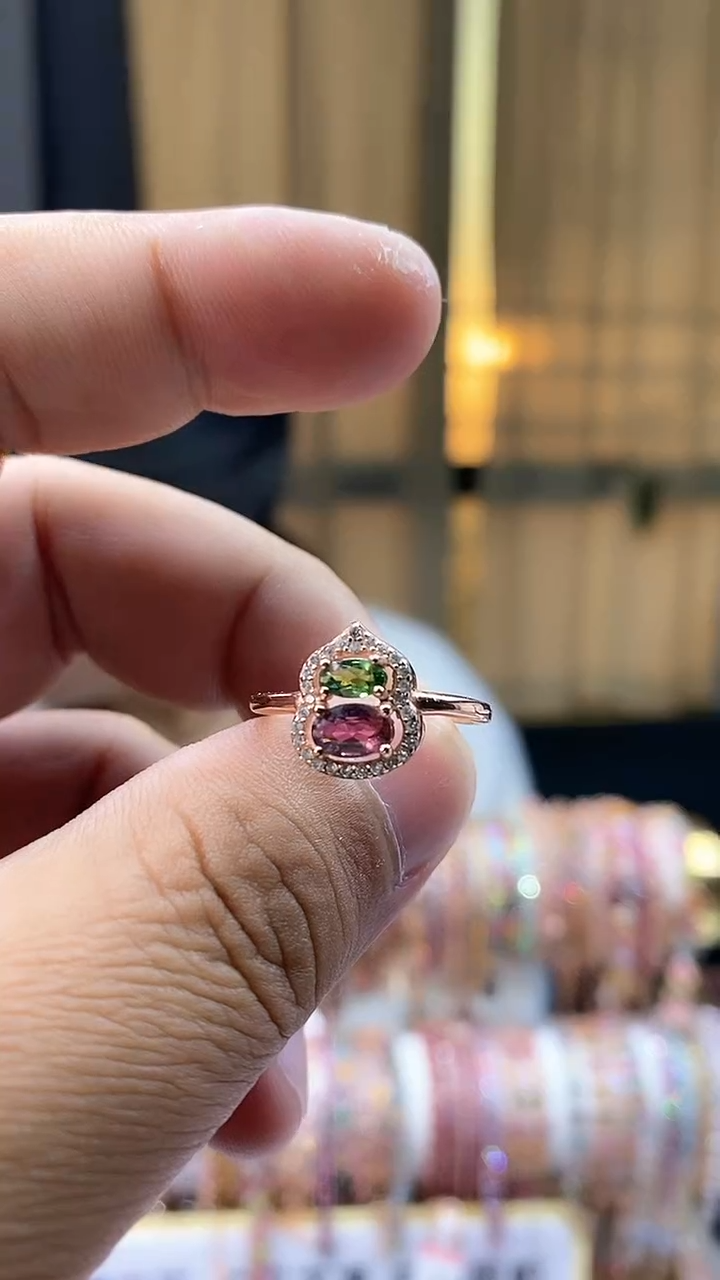 【闪购商品】碧玺戒指银S925镶嵌34354345345