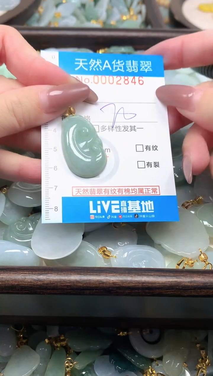 颈饰未镶嵌翡翠净货挂件-2846