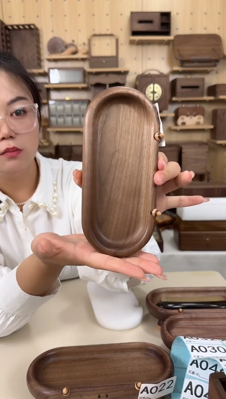 木025北美黑胡桃怪兽收纳盘