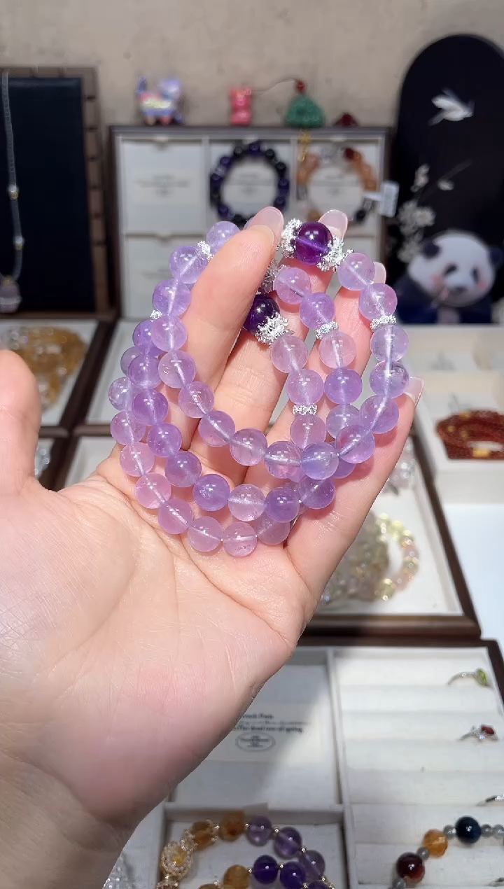 【闪购商品】紫晶手串合金乌拉圭 薰衣草 设计款手串