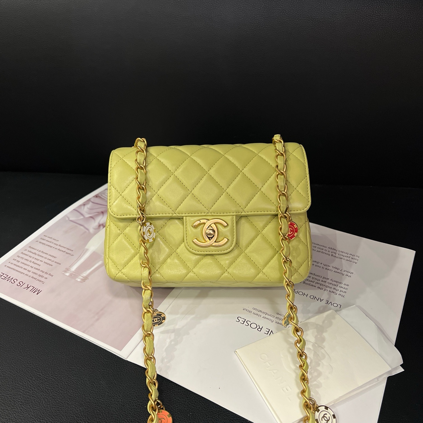 95新 Chanel/香奈儿 专柜38800牛油果23年筹码单肩包D146寄卖服务