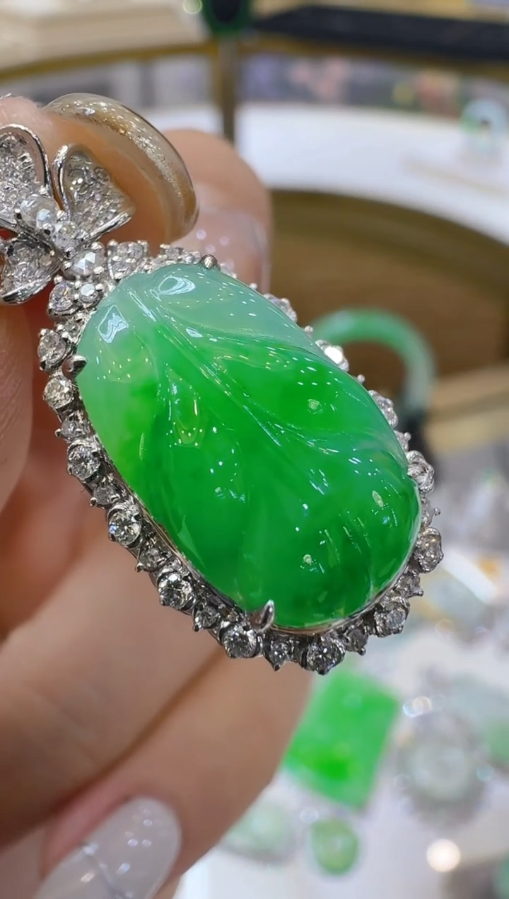 翡翠18K金镶嵌吊坠(不含链)多样性团购发一件