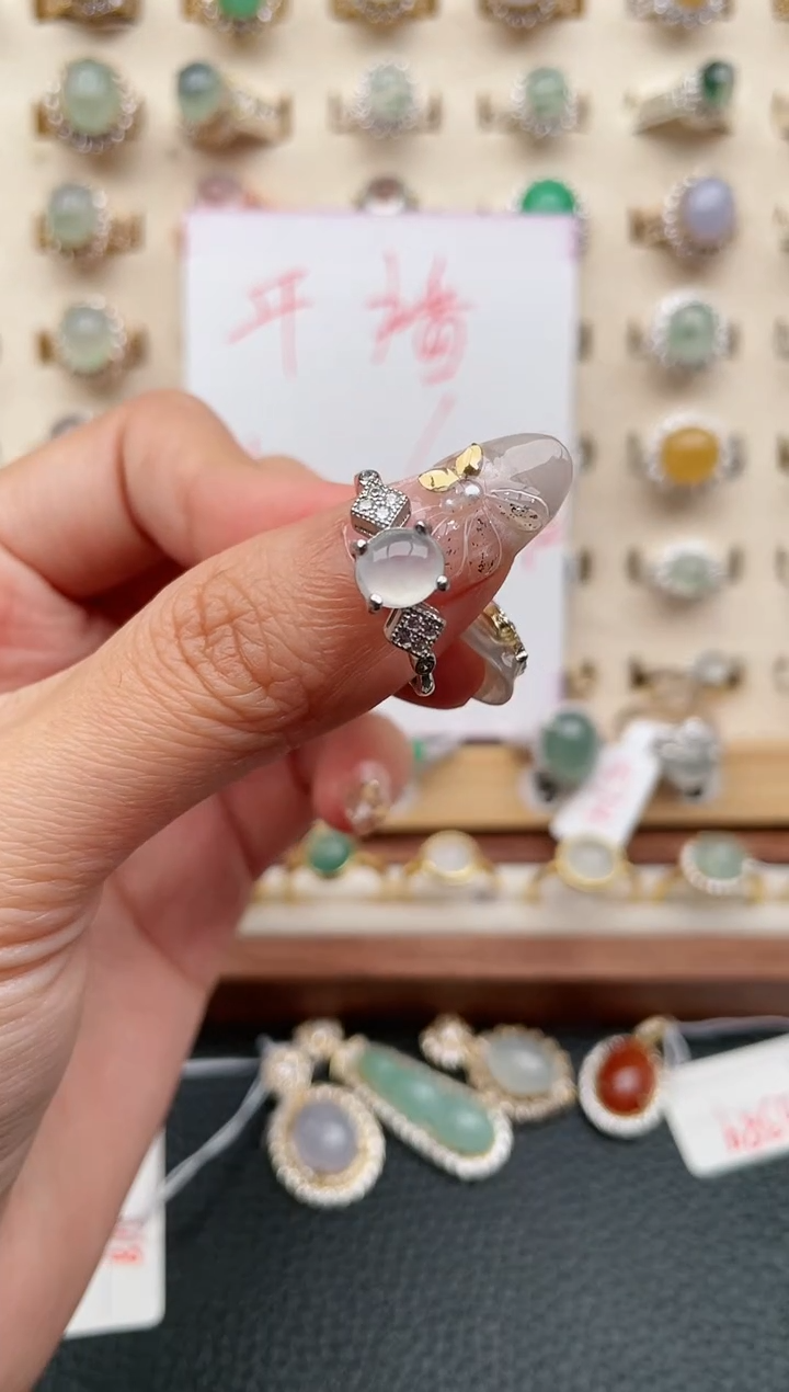 【闪购商品】翡翠戒指银S925镶嵌1111