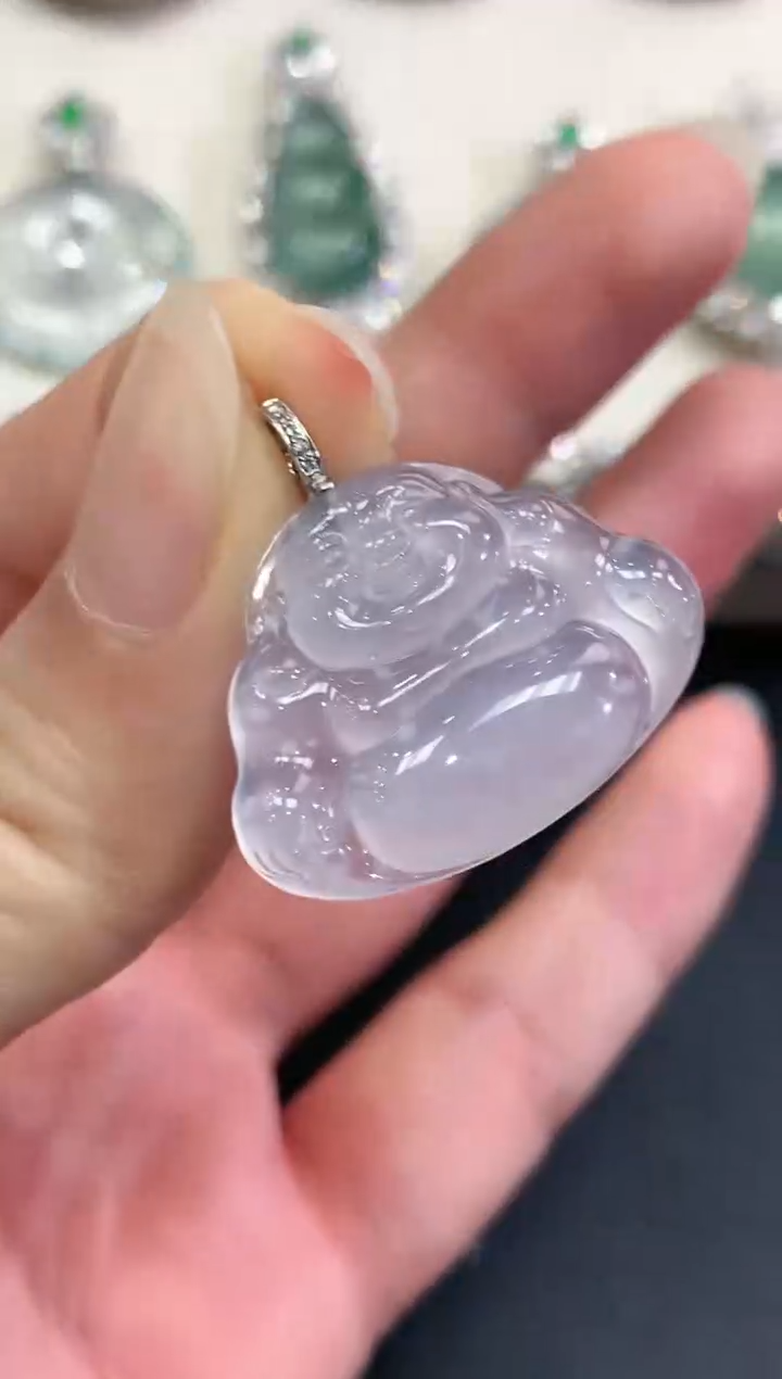 【闪购商品】翡翠吊坠(不含链)18K金镶嵌b38    