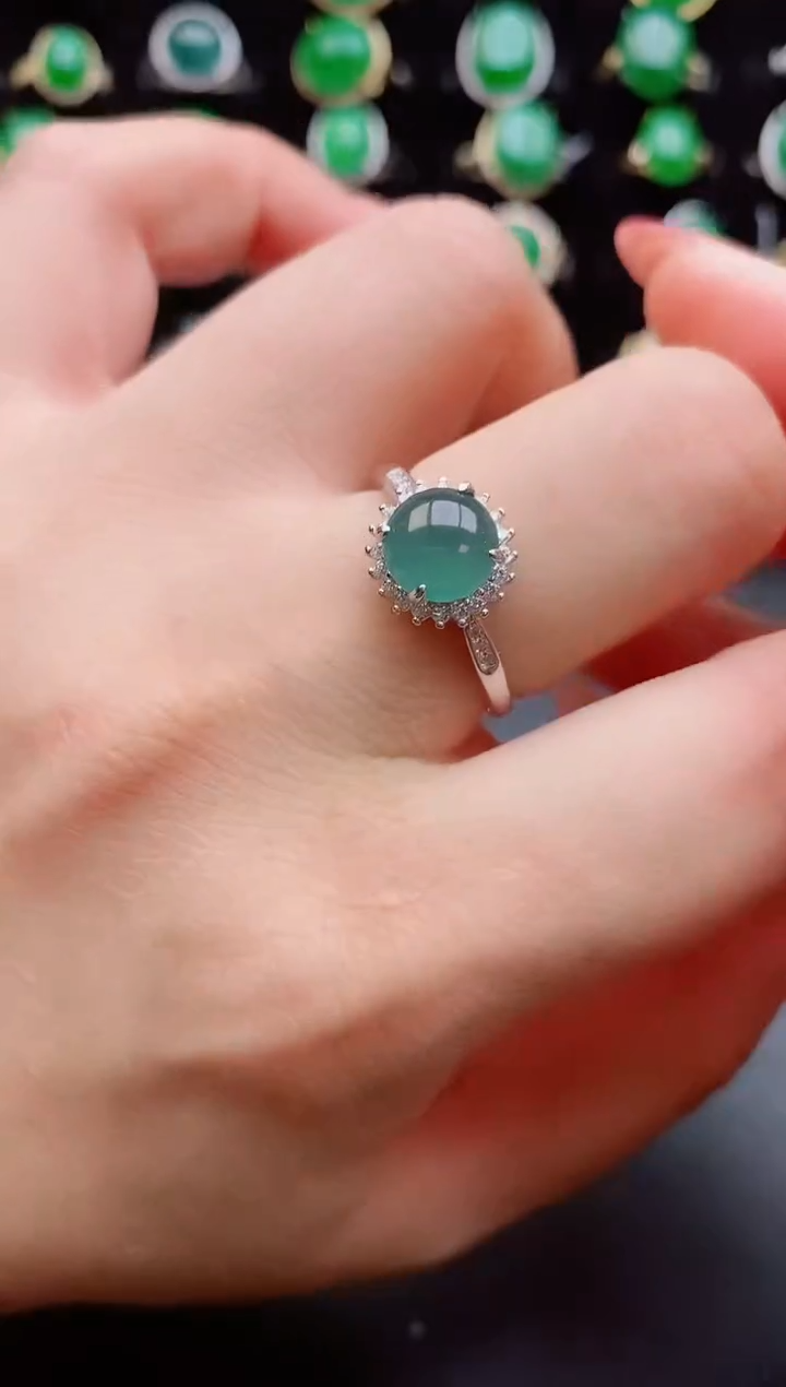 【闪购商品】翡翠戒指银S925镶嵌21212