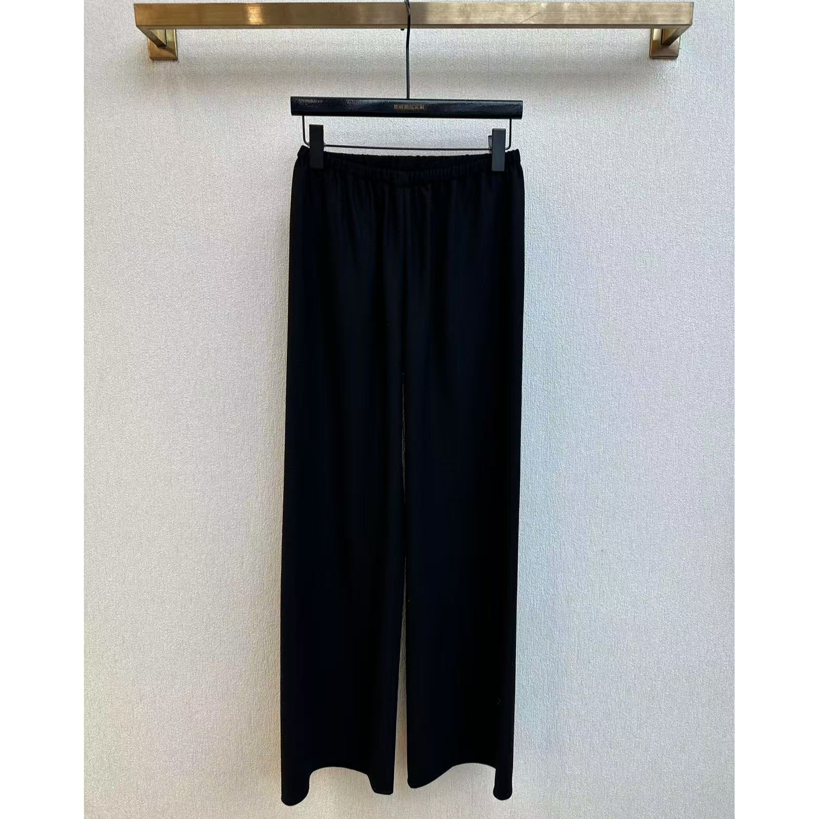 【GELINA】2024年新款显瘦百搭黑色高级感松紧腰直筒长裤11237