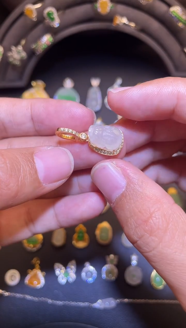 吊坠(不含链)银S925镶嵌翡翠1