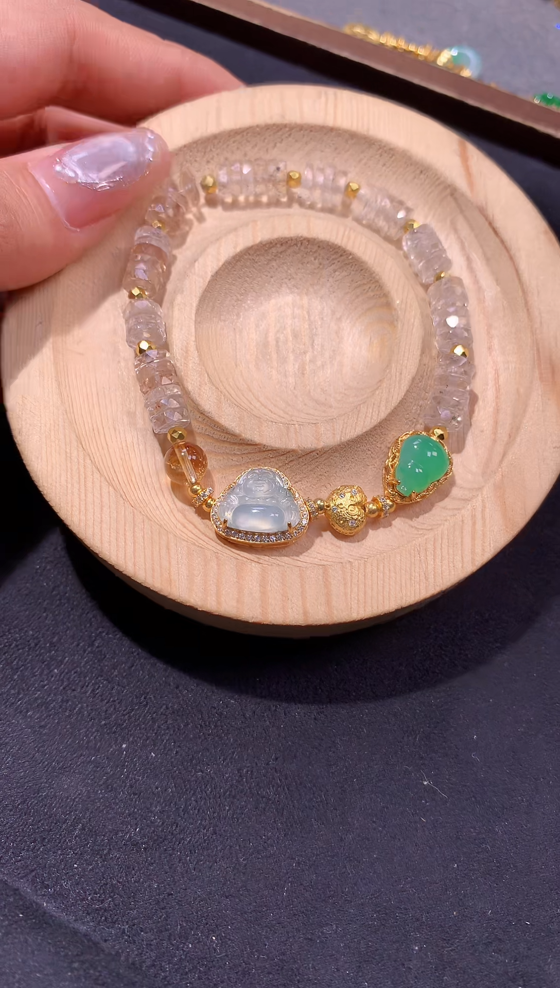 银S925镶嵌手链翡翠手链