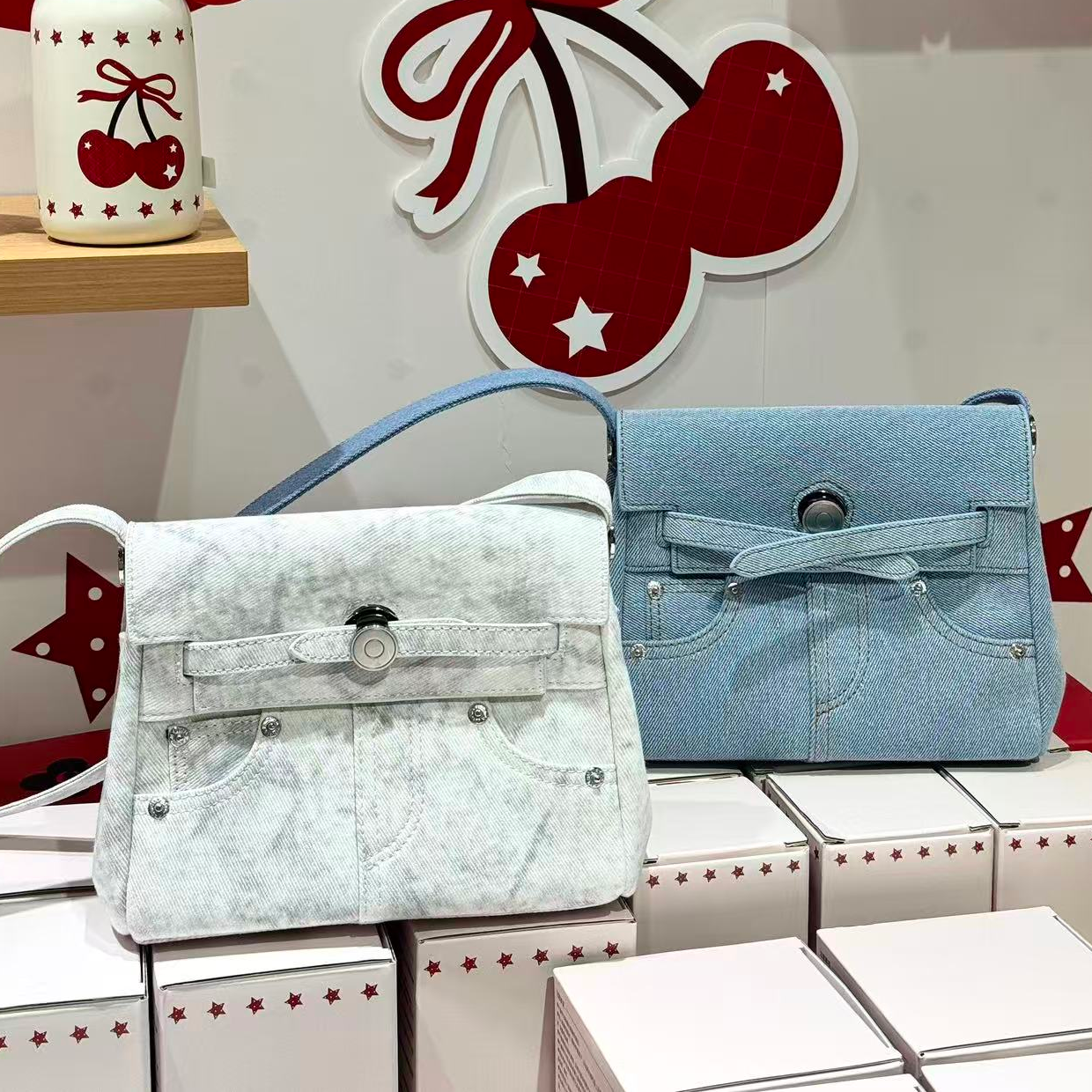 【HerBag】SINGSING正品小众设计师轻奢时尚斜挎牛仔包