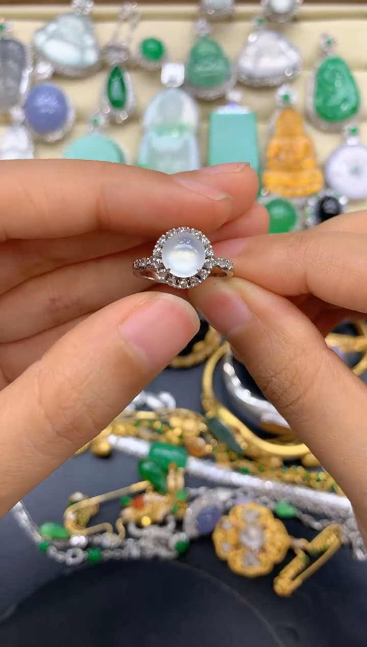 翡翠戒指18K金镶嵌389-中国好珍宝