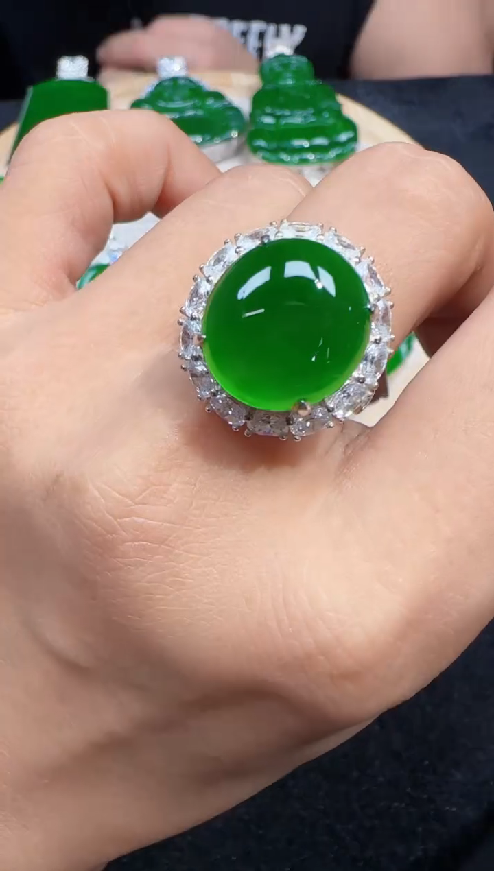 未镶嵌定制翡翠翡翠戒指88
