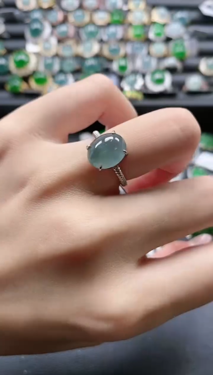 【闪购商品】翡翠戒指银S925镶嵌51511