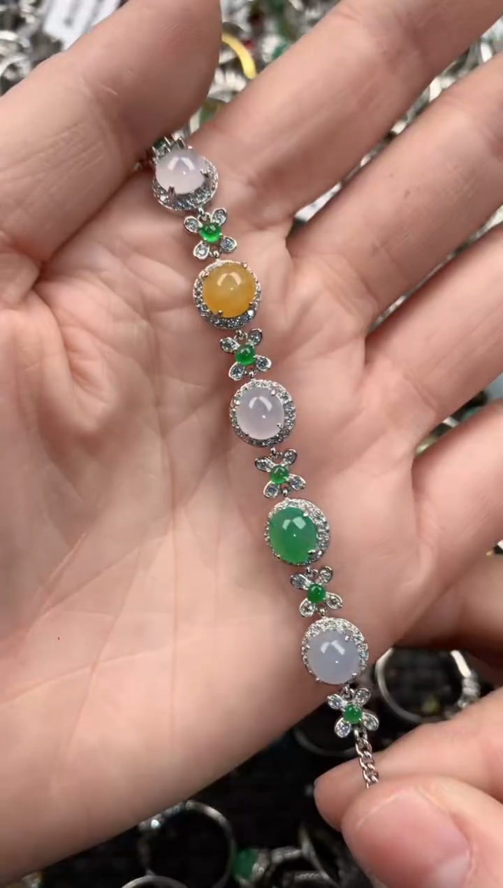 银S925镶嵌戒指翡翠13   7