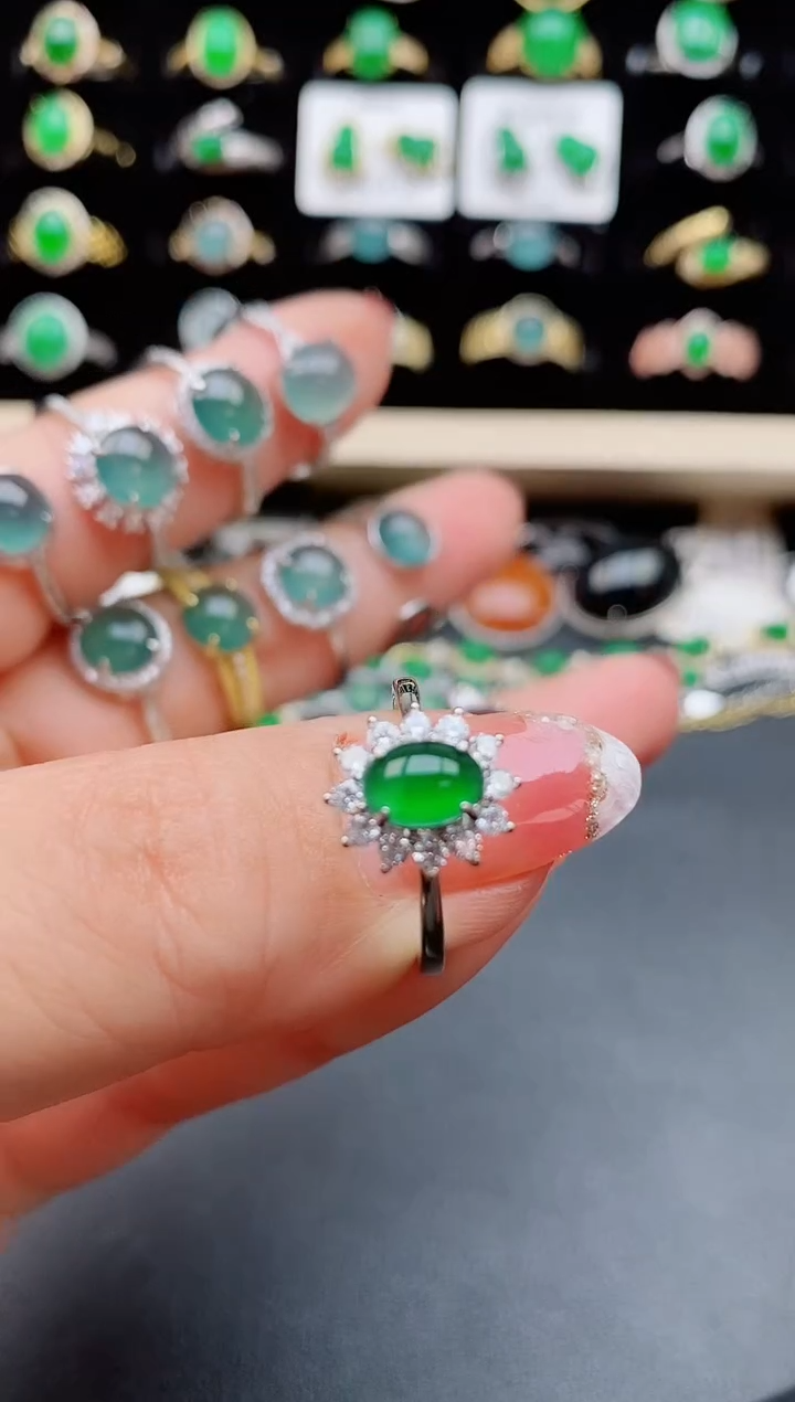 【闪购商品】翡翠戒指银S925镶嵌50850