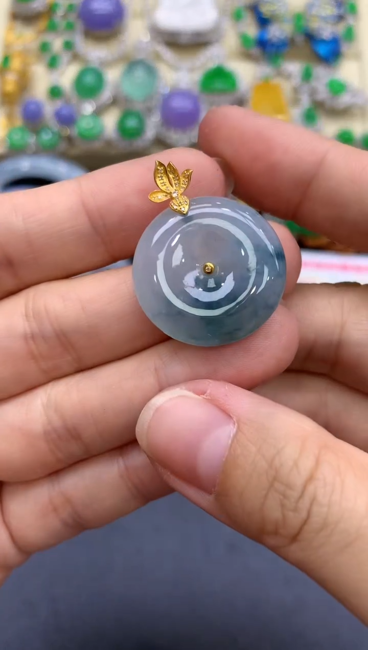 颈饰18K金镶嵌翡翠275-中国好珍宝