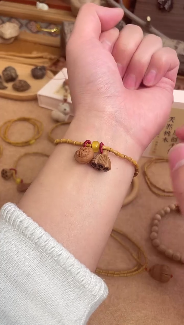 竹节手串一物一拍加黄水晶配饰跑环单圈好运连连