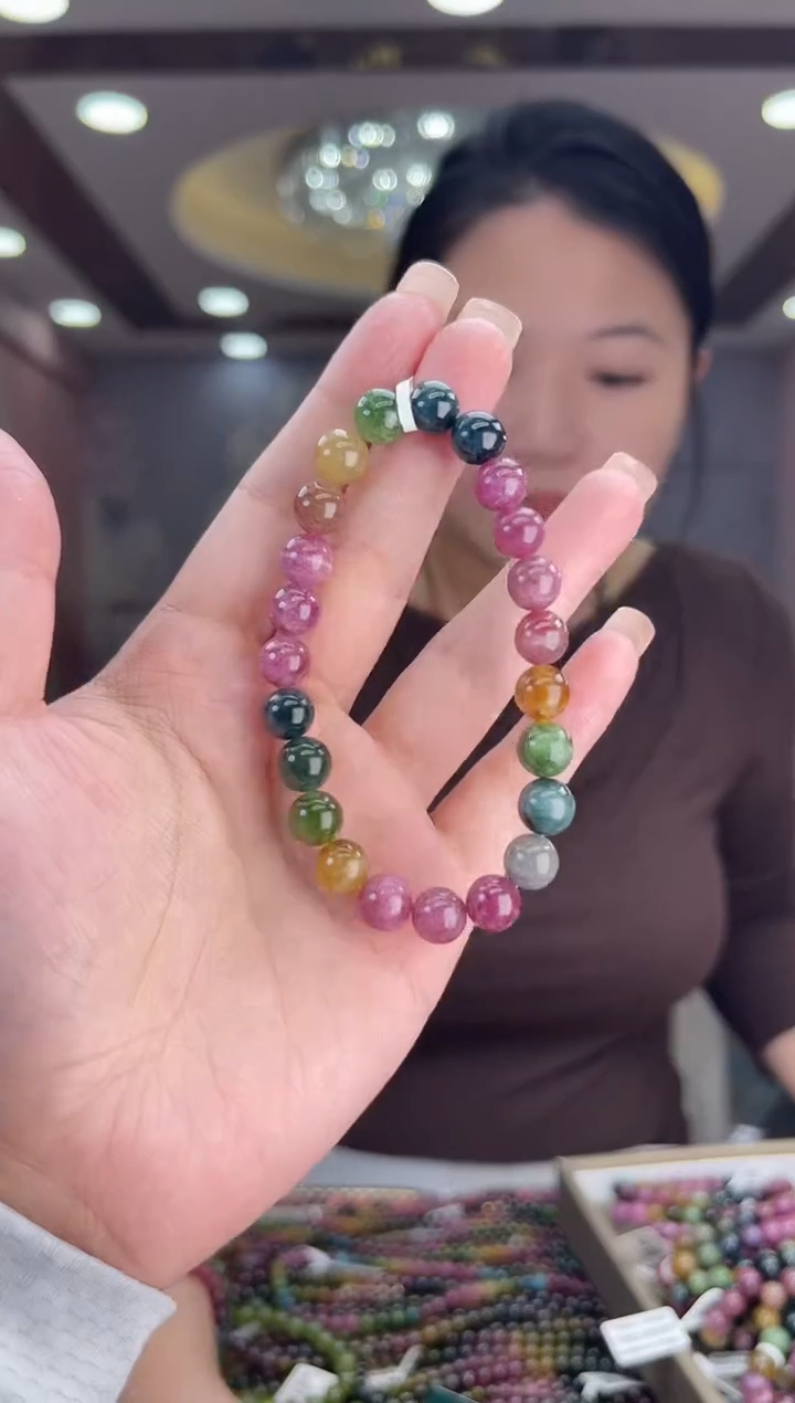 /未镶嵌碧玺8mm+碧玺单圈多样性发货